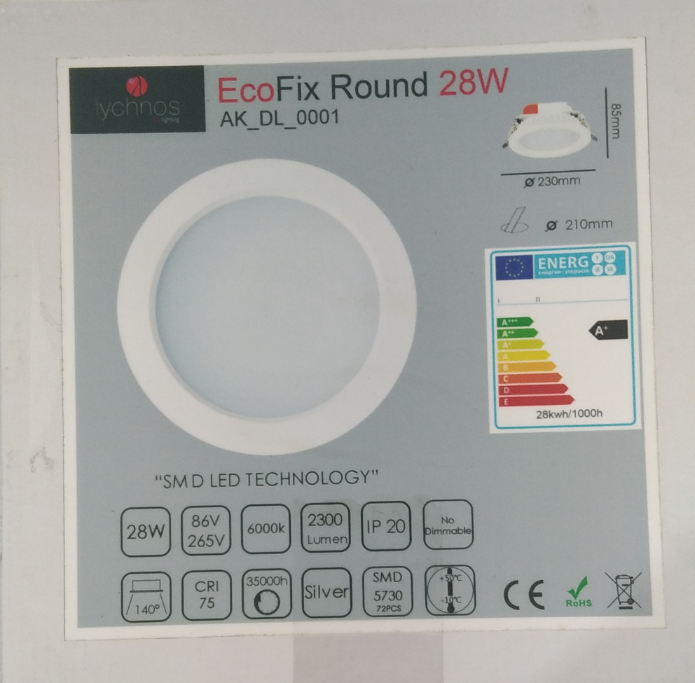 Lychnos AK DL 0001 Silver Open Box IP20 Round LED Ceiling lamps 2300 Lumens Indoor